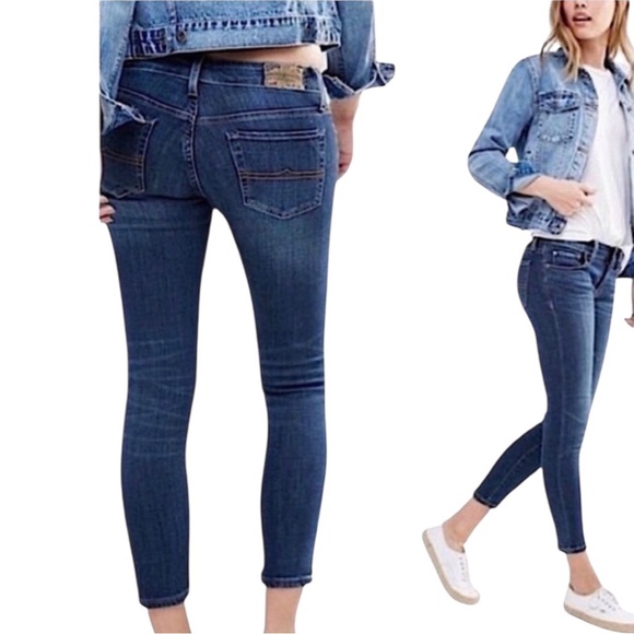 RL Denim & Supply Morgan Skinny Crop Jeans Women Sz 32 Medium Wash Mid-Rise - Picture 1 of 8